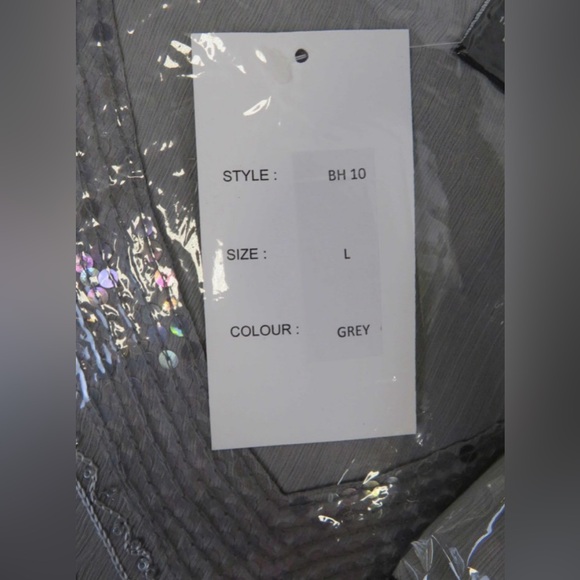 Ash & Sara Women’s embellished sheer Grey boho blouse top w/ties Sizes SM-3X NWT - Picture 7 of 10